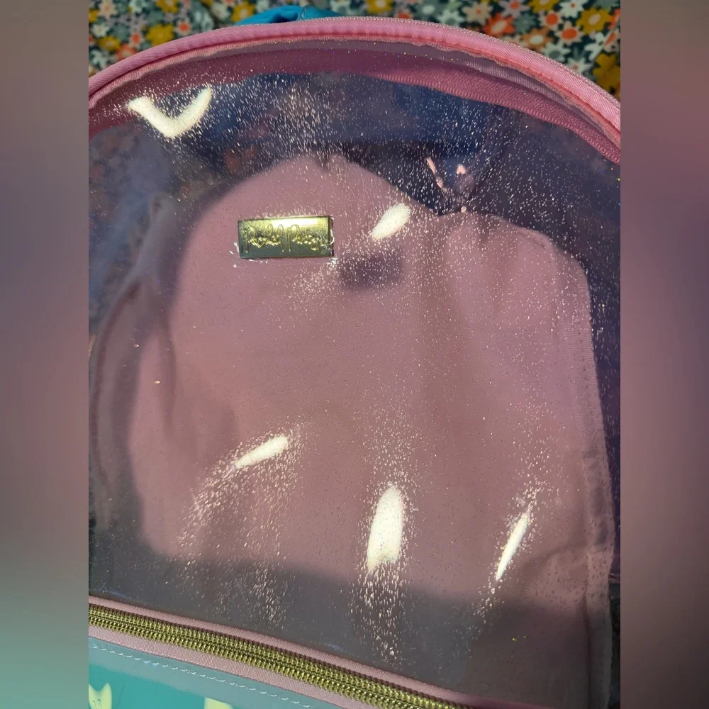 Packed party clear glitter Backpack with Matching Lunch box BRAND NEW
